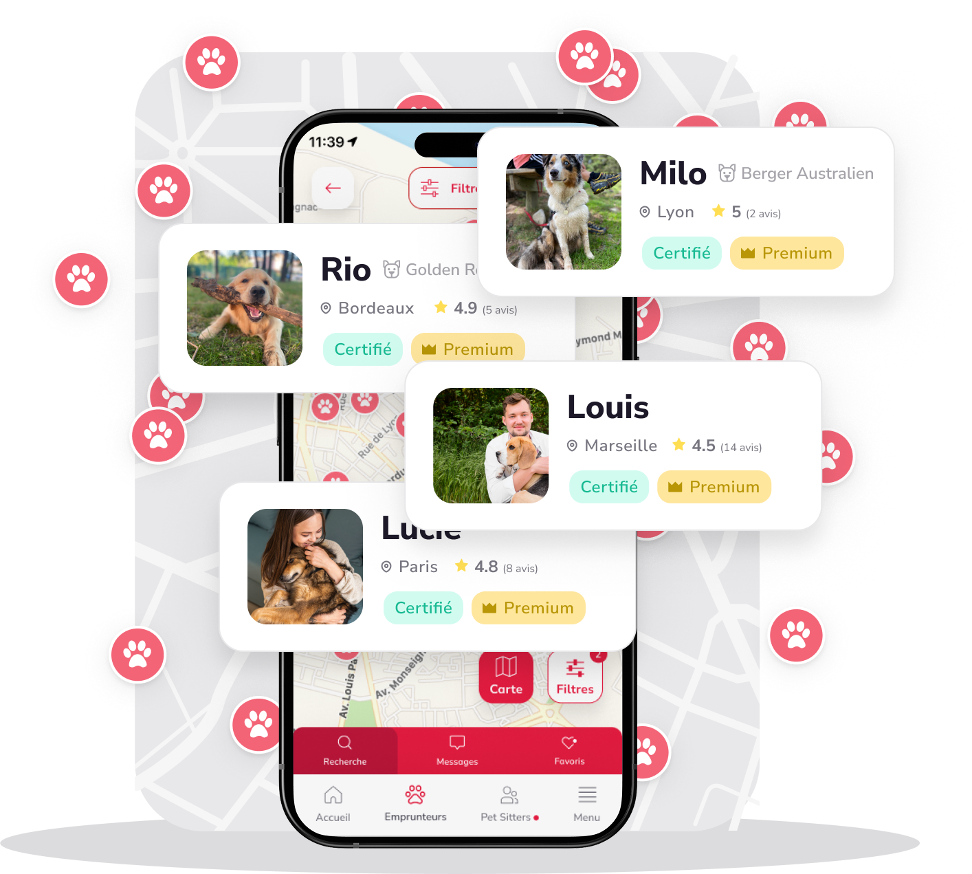 Aperçu application Emprunte Mon Toutou