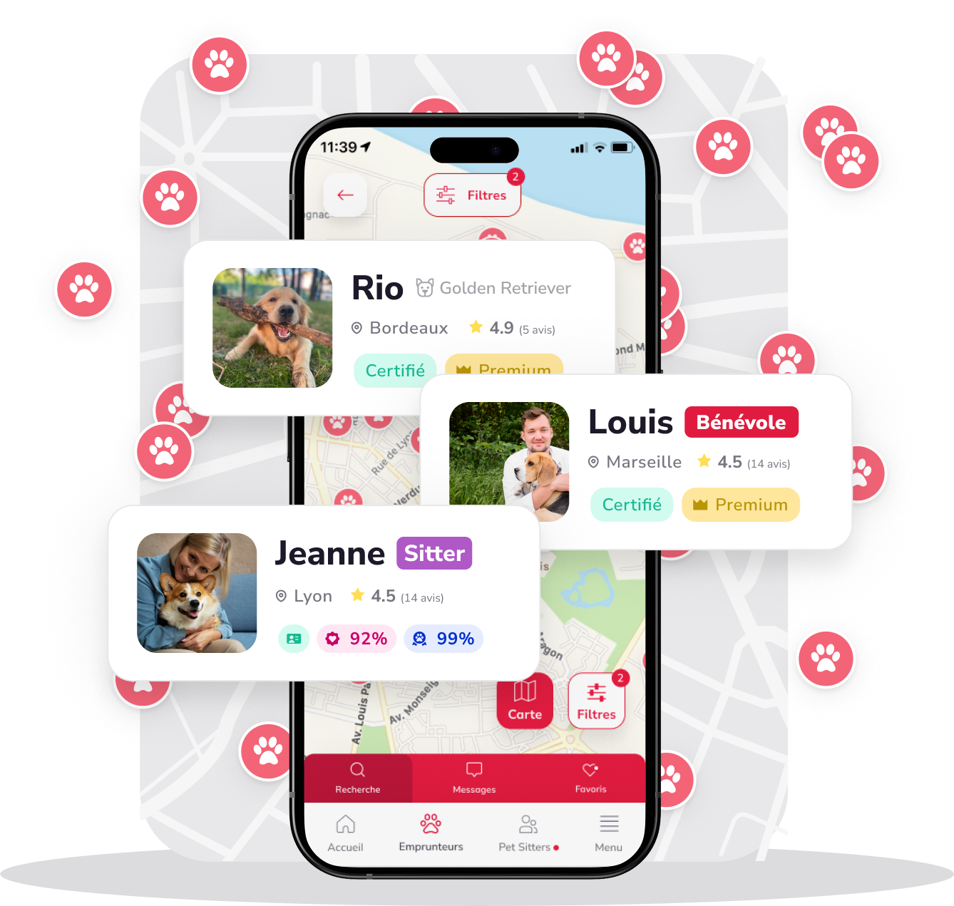 Aperçu application Emprunte Mon Toutou